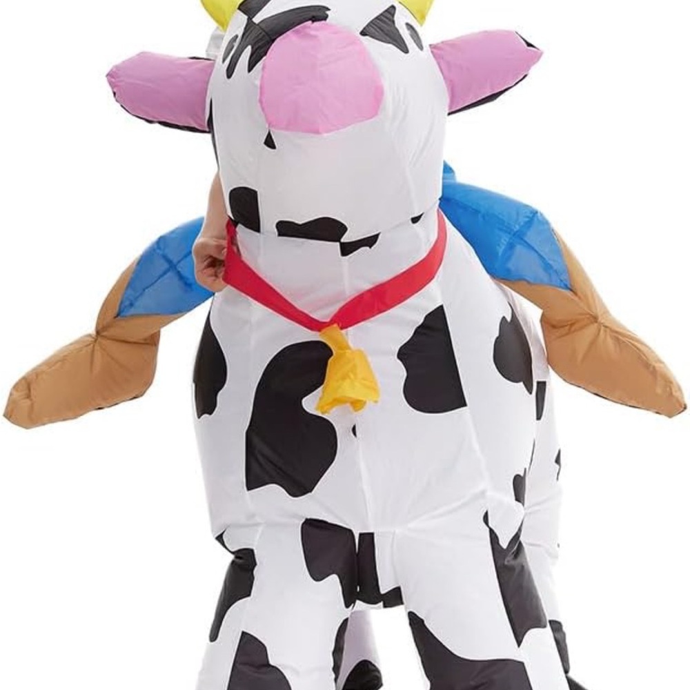 Kids Inflatable Cow Costume with Rider - Picture 3 of 5